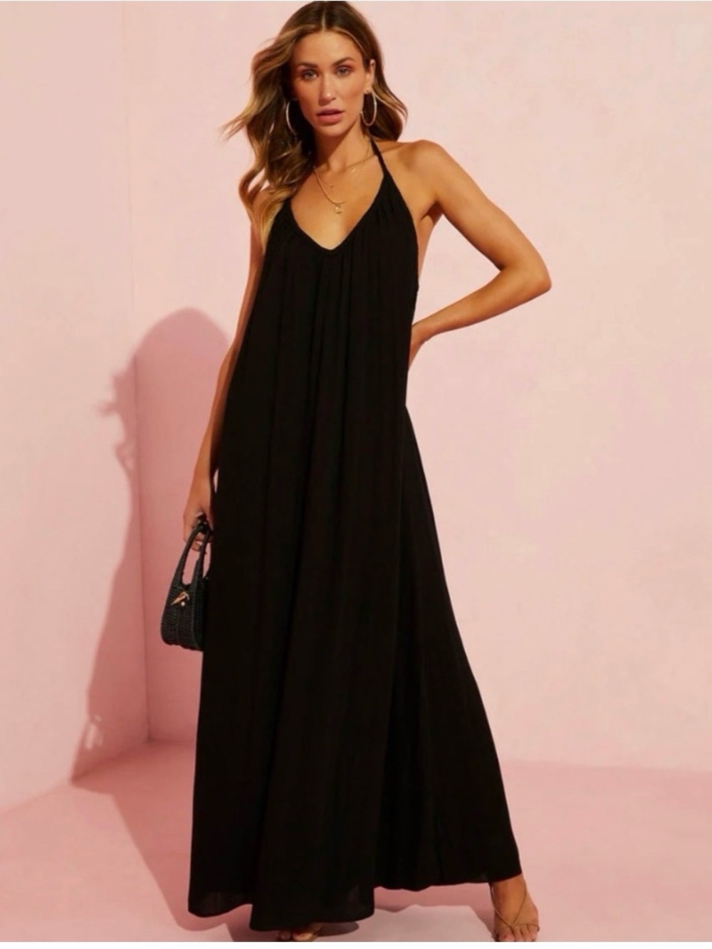 VICI - Skylar Rose - Women's Black Halter Maxi Dress - NWT